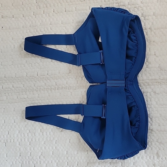 NWOT  Athleta  32D/DD SQUARE NECK V BRA CUP BIKINI Top Blue - Picture 2 of 6